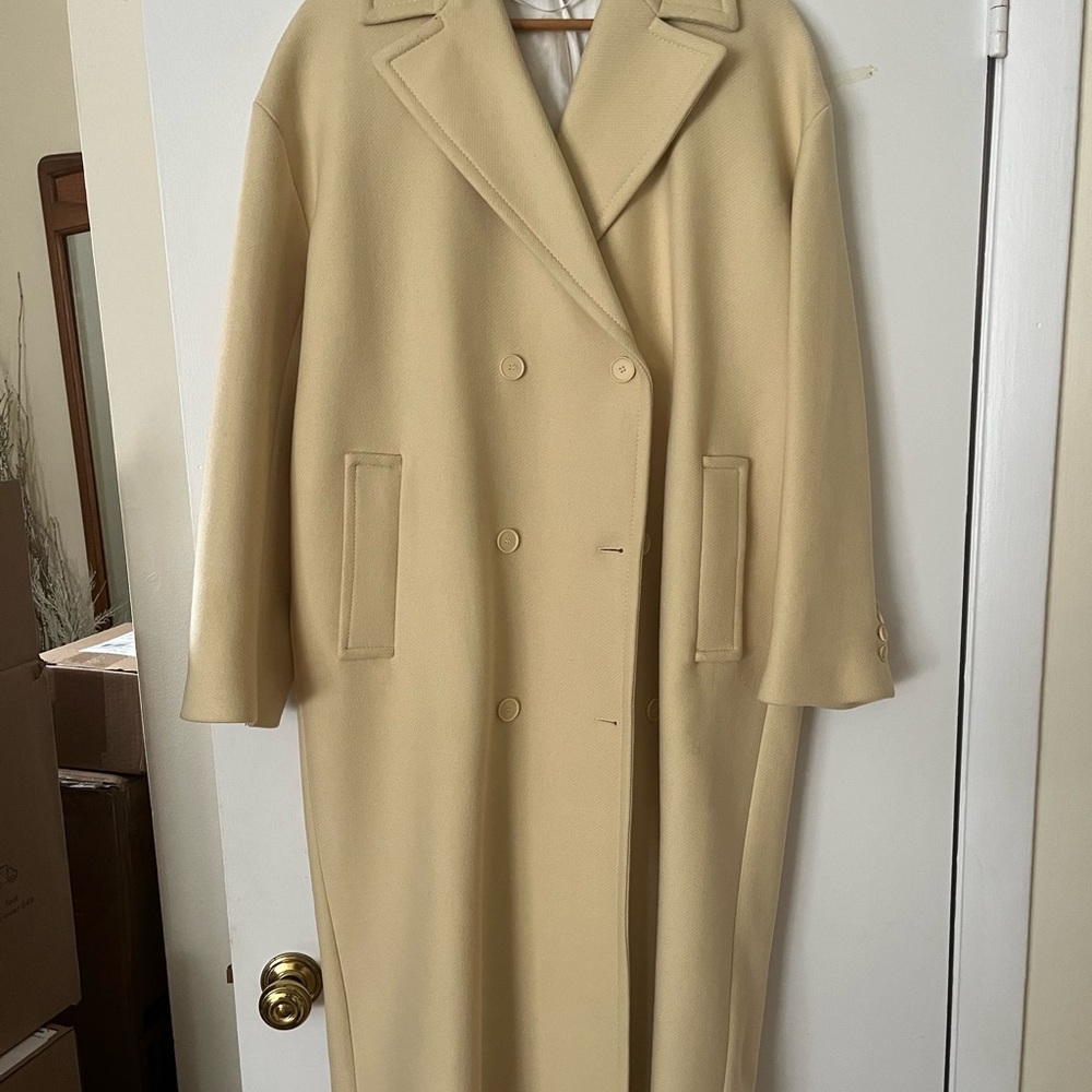 ZARA NEW MANTECO WOOL LIMITED EDITION COAT CREAM LARGE L NWOT